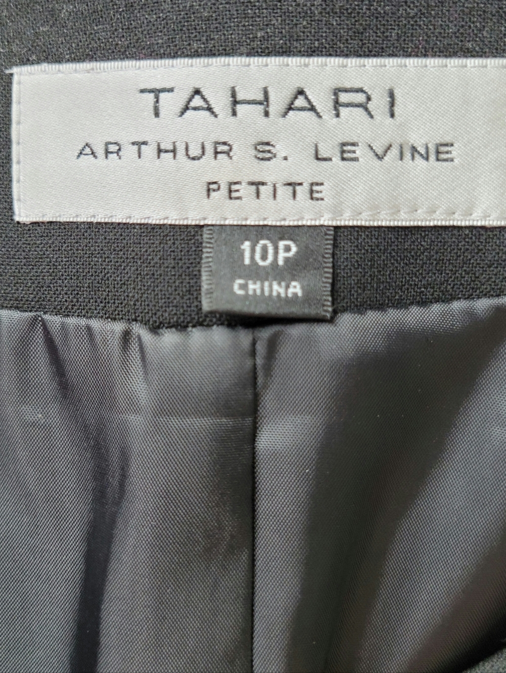 Tahari ASL Blazer Size 10P Blue Gray Black Wide Stripes Open Front Top Hook Eye - Picture 6 of 11